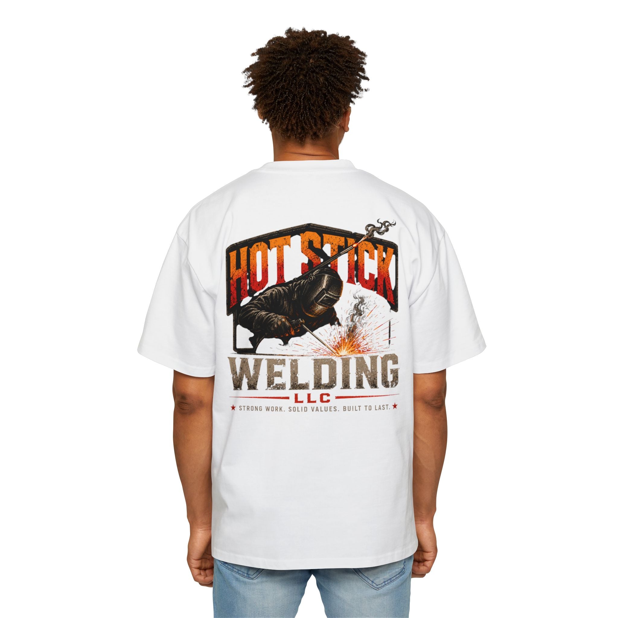 Welding Tee — "Hot Stick Welding LLC" Graphic Oversized T-Shirt